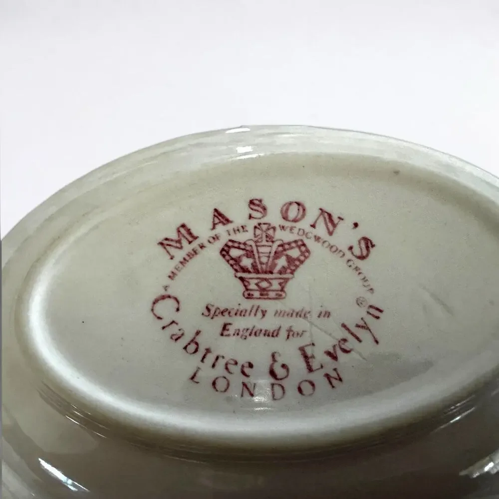 Vintage Mason’s England Crabtree & Evelyn Red Transferware Soap Dish
